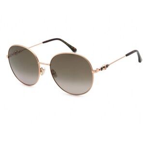 Jimmy Choo Gold Round Sunglasses with Double Bridge
